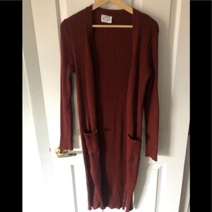 Rhapsodielle Maxi Cardigan Size Large Dark Red